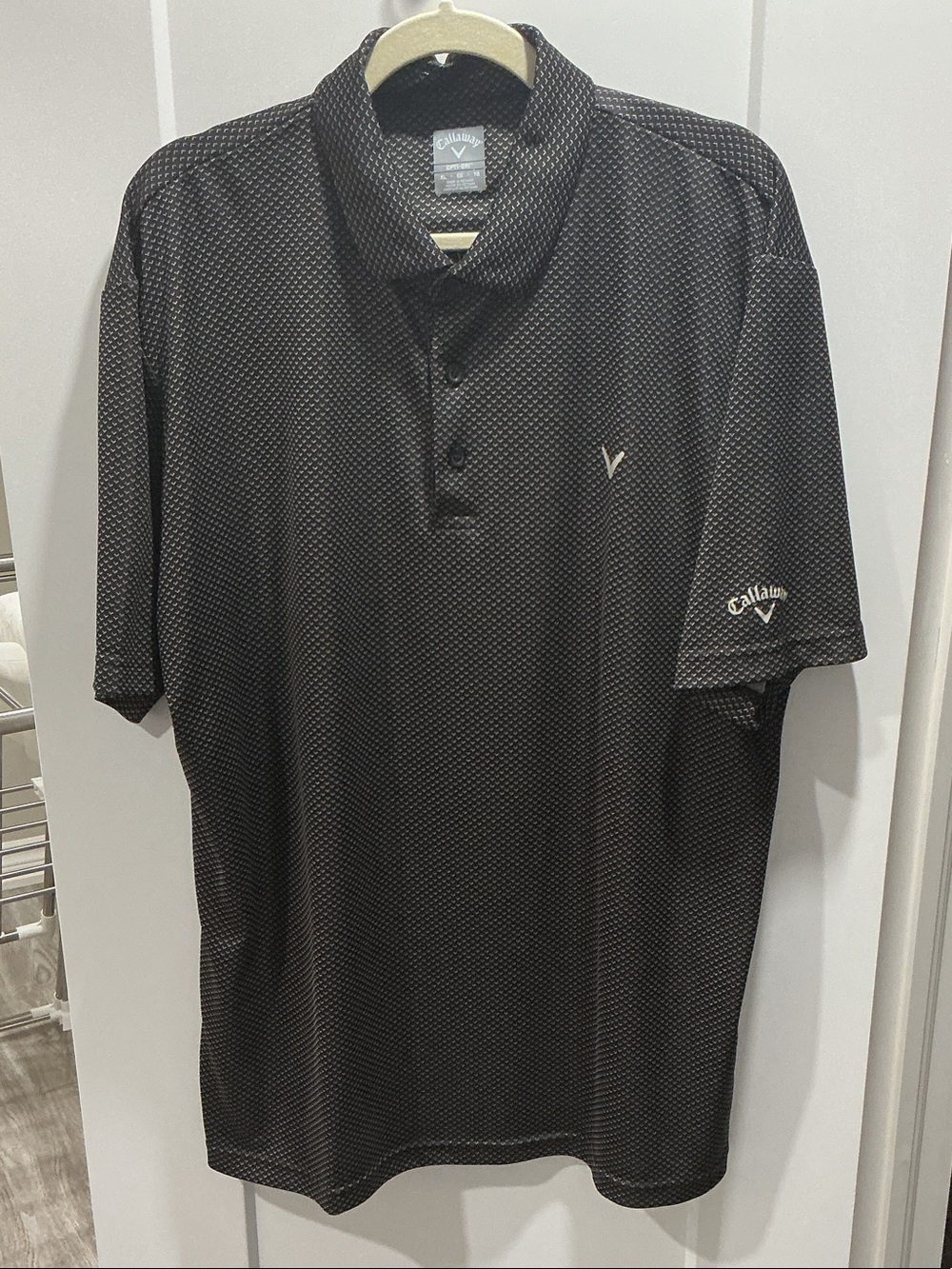 Callaway Opti Dry Black Micro-Pattern Golf Polo